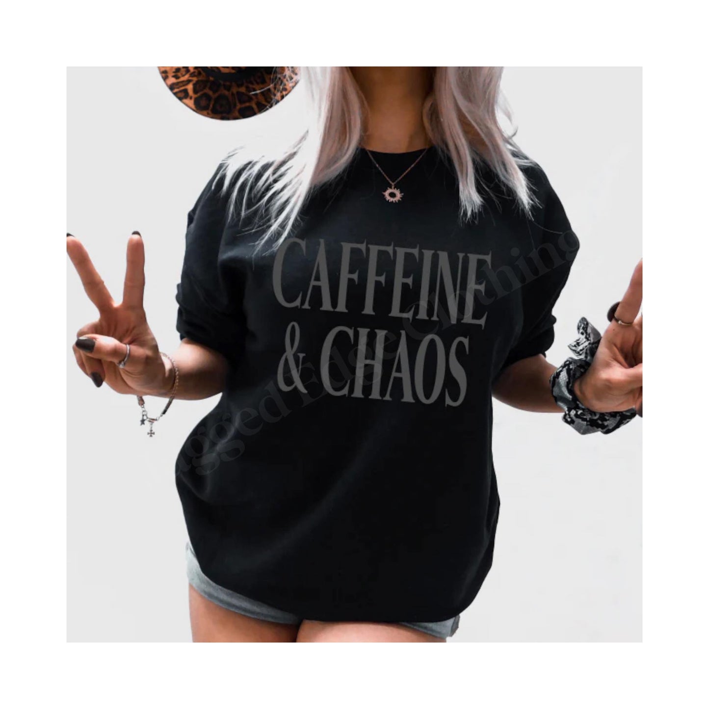 Women's Crewneck Pre Order Caffeine & Chaos PUFF PRINT